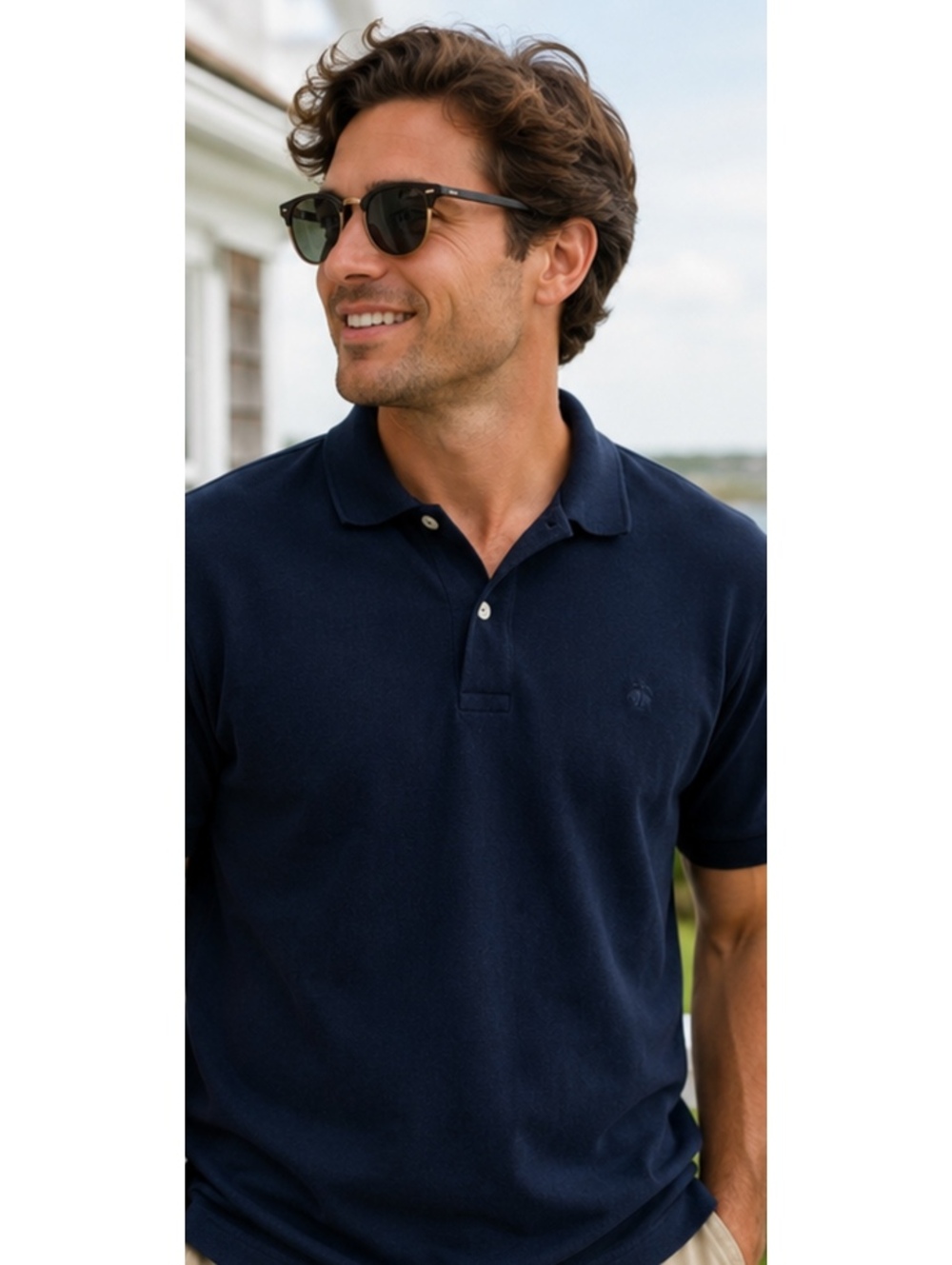 Brooks Brothers Navy 100% Cotton Polo Size XL Made in USA